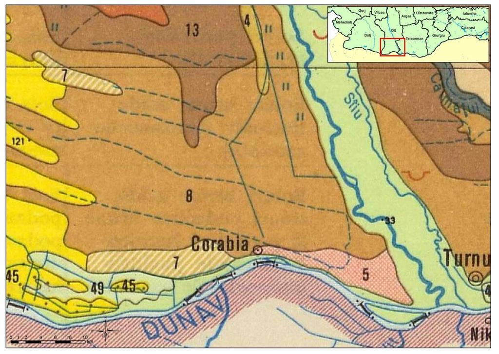 Amplasamentul, situat pe malul stang al Dunarii, este caracterizat de o stratificatie variata a terenului, dupa