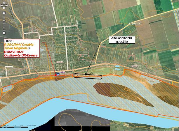 4.7.2 Date privind interferenta investitiei cu ariile protejate existente in zona portului Corabia Cea mai mare suprafata ocupata de proiectul vizat este ocupata de terenuri puternic antropizate, dar