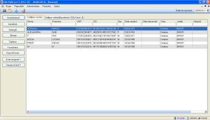 6. FISIER 6.1. PACIENŢI Această secţiune poate fi accesată de către Utilizator în unul din modurile: click pe butonul stânga al mouse-ului poziţionat pe comanda Fişier combinaţia de taste Alt + F 6.1.1. Lista de pacienti Precondiţii Există o listă de pacienţi înregistrată în sistem.