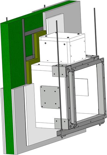 Fig. 0 Example of installation in solid ceiling construction of fire compartment - actuating mechanism above 6 Cover of actuating mechanism has to be removable after installation Position: Damper