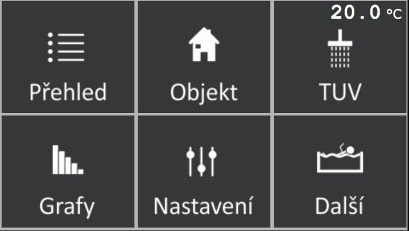 9. Upravljanje regulatorom GSH-IRAD Unity Color Opis upravljačke ploče GSH-IRAD Pregled Objekt PTV Dijagrami Podešavanje Drugo Osnovno upravljanje regulatorom: Za osnovno upravljanje toplinskom