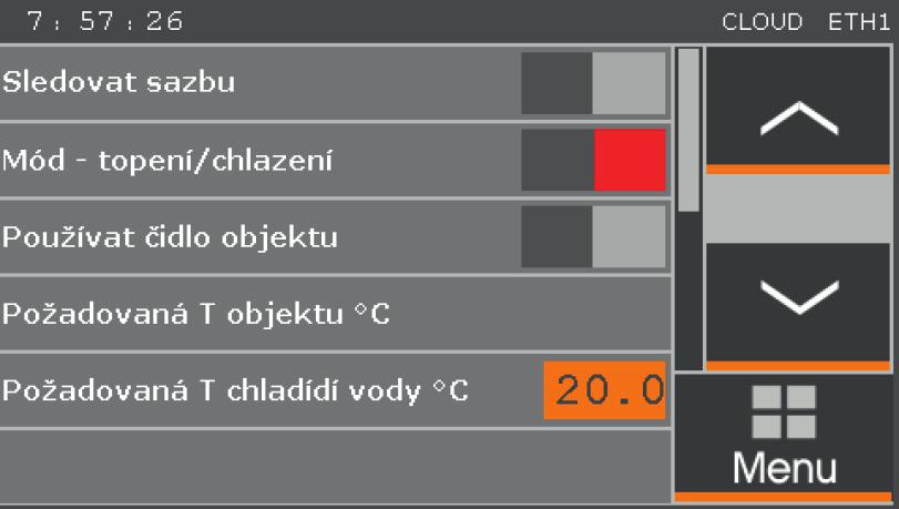 Prikazuje pregled najvažnijih vrijednosti i omogućuje prelazak na zaslon za prikaz stanja i kvarova (tipka Više... Stanja i kvarovi) te prelazak na topline (tipka Više.