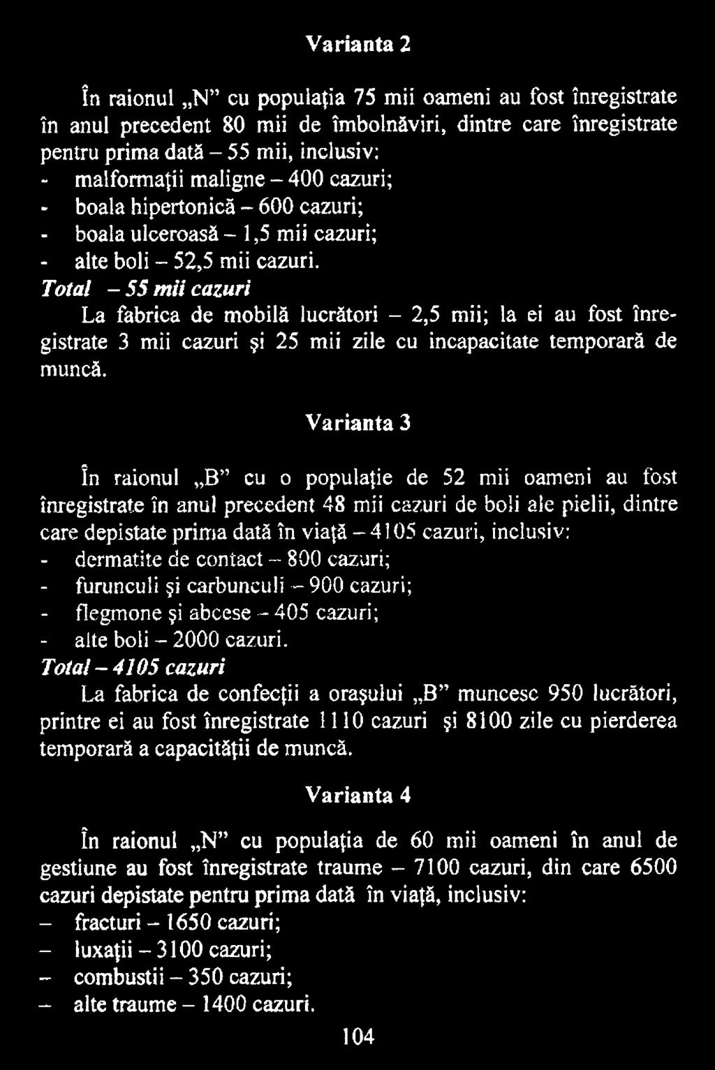 dermatite de contact ~ 800 cazuri; - furunculi şi carbunculi - 900 cazuri; - flegmone şi abcese - 405 cazuri; - alte boli - 2000 cazuri.