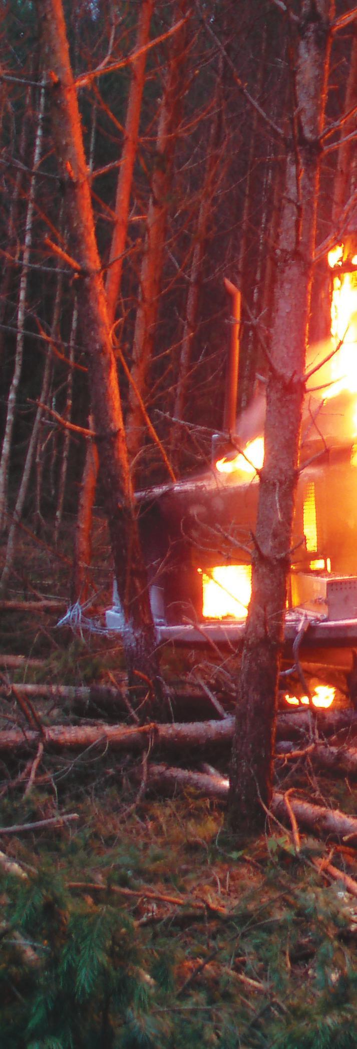 SKOGS- OG ANLEGGSMASKINER KAN BRENNE Statistikken viser at skogs- og anleggsmaskiner brenner urovekkende ofte. Det er mange årsaker til at de brenner.