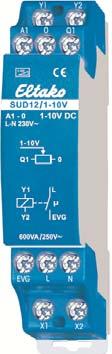 R, L, C last og LED m/drivere SUD12/1 10V Som 1 10V dimmer 1 10V dimmer styrt av EUD12D, EUD12DK/800 UC og MFZ12PMD UC. Inntil 600VA elektroniske ballaster.