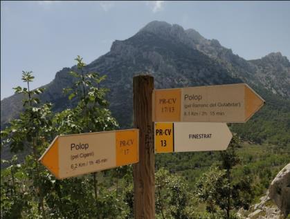 NB: Alternativ valg denne dagen; Når vi går på denne ruten, får dere også muligheten til å velge å vandre til toppen av Puig Campana (totalt da ca 14 km-krevende), da kan gruppen deles opp og gjøre