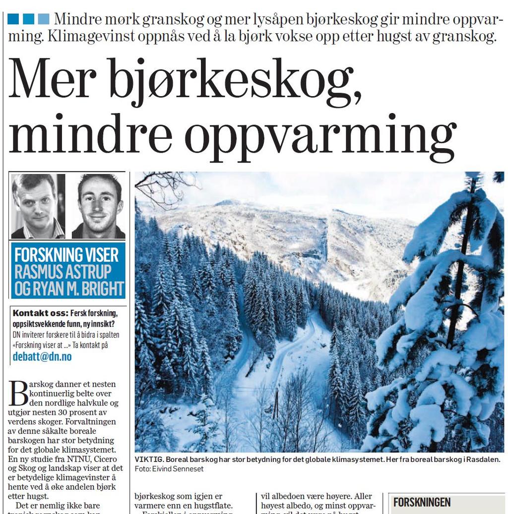 «For å få et helhetlig bilde av den faktiske temperaturendringen forårsaket av mer løvskog og mindre barskog, slo vi sammen effekten av albedo og effekten av trærnes karbonbinding.