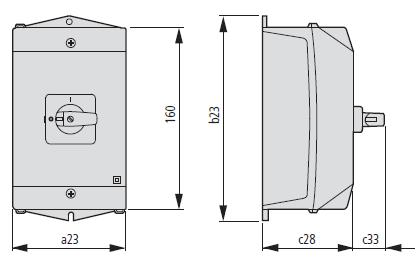 00 13 בקופסא אטומה IP65 25 P1-25/I2 207299 13 25 P1-25/I2/SVB 207293 בקופסא אטומה + סידור נעילה אדום 249.00 157.