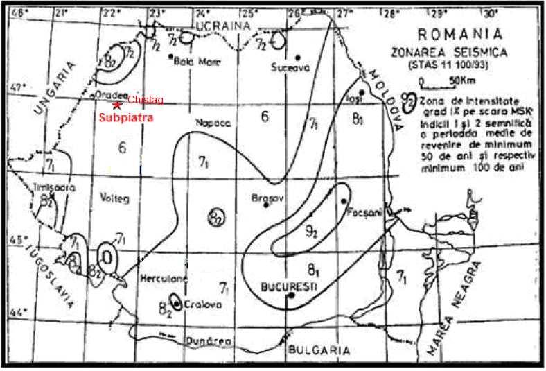 Pagina: 192 / 232 MSK (SR 11100-1:93) care reda intensitatile seismice probabile pe teritoriul Romaniei in cazul producerii unui cutremur. Fig. nr.