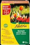 Natria rosegjødsel NPK 5-1-7 med mikronæring. Til roser og andre blomstrende planter og busker. Gir sunn og balansert vekst og rik blomstring samt stimulerer jordens mikroliv.