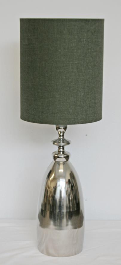 Paris bordlampe i krom Stort bilde Med skjerm rund sylinder 35cm 353525 i Carre Ocean velour Høyde