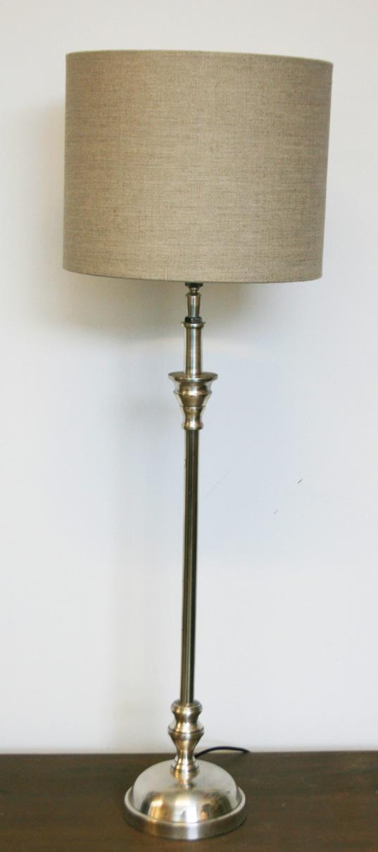 Tiril bordlampe tinn frg 52cm Skjerm sylinder 303020 i Valencia Petrol velour Høyde med