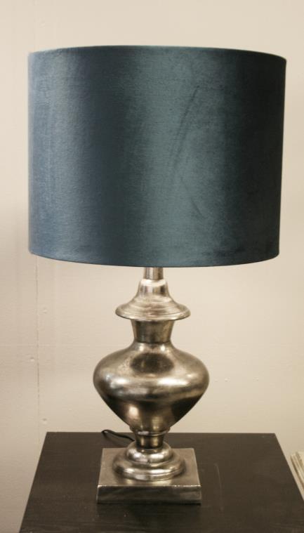 bordlampe råalu 45cm Skjerm rund sylinder