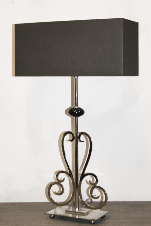 Sanora bordlampe krom/svart Bilde over med
