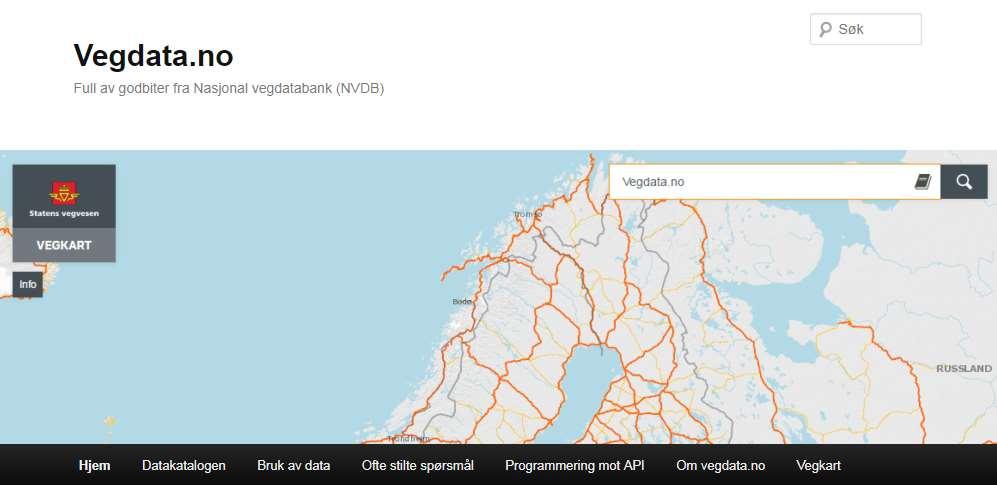 VEGDATA.NO Nasjonal vegdatabank (NVDB) inneholder landets vegnett og hundrevis av fagdatatyper knyttet til vegen.