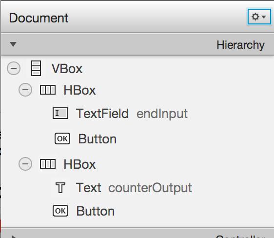 En kan pakke (eng: wrap) et VBox-panel rundt eksisterende elementer ved å velge disse, høyreklikke og velge Wrap In > VBox.