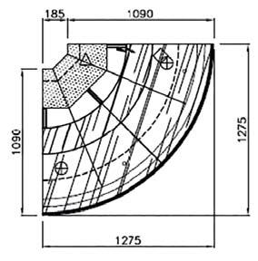 inkl 14mm skillevegg i glass for ulike temperatursoner m.