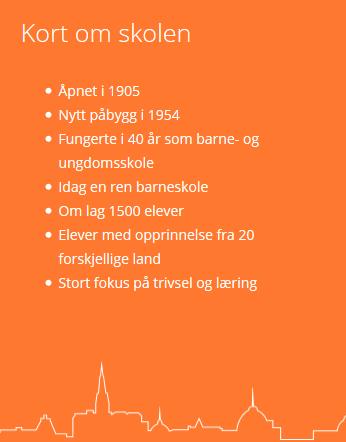 Side 47 8.8 Faktaboks oransje - Oransje faktaboks med Oslo skyline nederst. - Fast høyde, utvider seg ikke ved mye tekst. - Fungerer godt i høyre innholdsområde og stort innholdsområde.