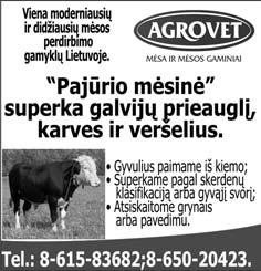 Perka Dirbamą žemę Lukšių sen. Arba išsinuomotų. Tel. 8-674 49-972. Dirbamą žemę. Mokame brangiai. Tel. 8-624 95-294. Brangiai mišką (su žeme arba išsikirtimui) bei rąstus. Tel. 8-648 97-373.