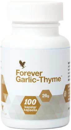 En daglig dose av kosttilskuddet Forever Garlic Thyme gir deg ca.