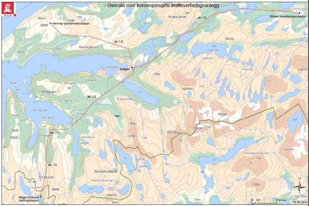 Nettilknytning fra Guleslettene (Magnhildskaret) til Ålfoten.