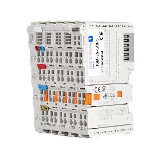 ) Trafo for Rigbus (gir strøm til buss-kommunikasjon, men gir ikke strømforsyning til selve brannspjeldene) I/O-modul for Ringbus IOM-35-F I/O-modul IOM-35-F kan benyttes for å hente inn