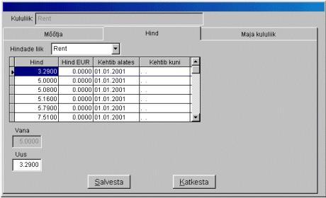 tuleb liikuda vajalikku liiki mõõtja peale ja kanda ta noolega alla alumisse loetellu. Valik tuleb salvestada. Kui tehti muutusi mõõtjate sidumisel, tuleb salvestada ka kogu kehtestamine.