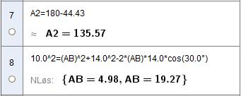 c) Finn lengden av AB ved regning.