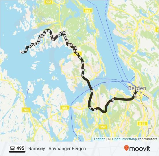 Retning: Ramsøy Direkte 37 stopp VIS LINJERUTETABELL Olav Kyrres Gate Olav Kyrres Gate 11, Bergen Møhlenpris Tullins gate, Bergen Lyngbø Rv.