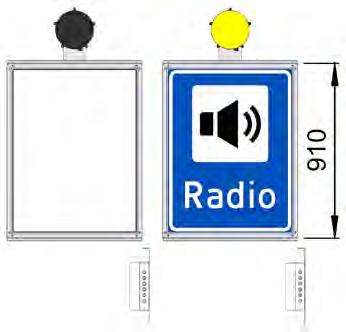 Driverboksen måler 250x100x180mm og leveres med fester montert under skilt men den kan monteres i flere posisjoner under skilt eller på vegg.