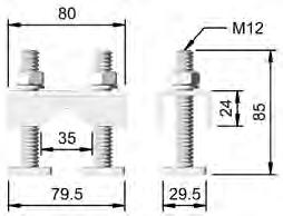 Standard kombiklammer modifisert med M12 bolt og glideskinne brukes til montering. Artikkel nr.