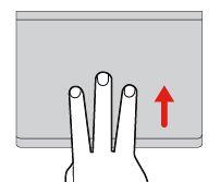 Sveip oppover med tre fingre Plasser tre fingre på pekeplaten, og beveg dem oppover for å åpne aktivitetsvisningen for å se all de åpne vinduene.