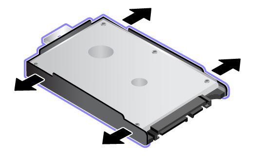 Installer den nye harddisken eller Solid State-stasjonen med braketten. 8.