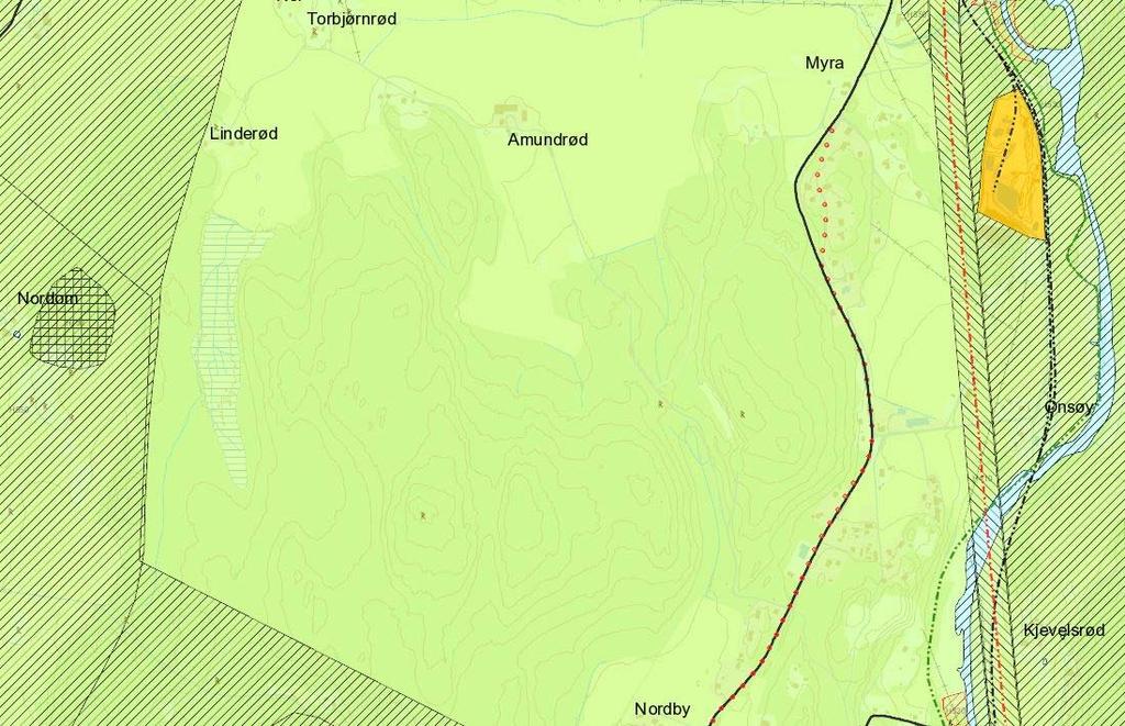 2 Rammer og føringer Figur 2: Utsnitt av plankartet til kommuneplanens arealdel (fredrikstad.kommune.no, 20161107) I plankartet til kommuneplanens arealdel er planområdet avsatt til landbruks, natur og friluftsformål.