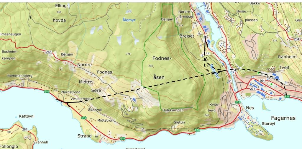 Vegen kommer på fylling ut i kultur- og åkerlandskapet. Fyllingene kan formes som slake skråninger (ikke brattere enn 1:6) slik at de kan benyttes som dyrka mark ved at åkerjorden legges tilbake.