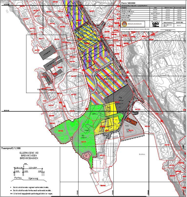 04.2014 Utsnitt av tilstøtende reguleringsplan Breiviksveien / Ellerhusens.