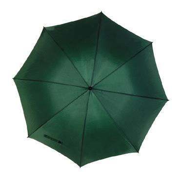 Doble metallspirer gjør paraplyen vindsikker. Rett håndtak i gummimateriale som gir godt grep.