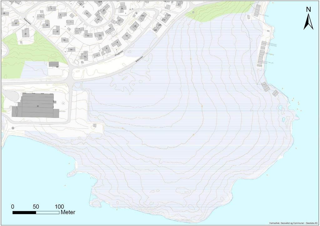 Side 4 av 13 Figur 4: Topografisk kart over myra. CO2 UTSLIPP FRA UTGRAVDE MASSER 3.1 Masseberegning Masseutskifting i forbindelse med utbygging av vei, vann og avløp utgjør ca.