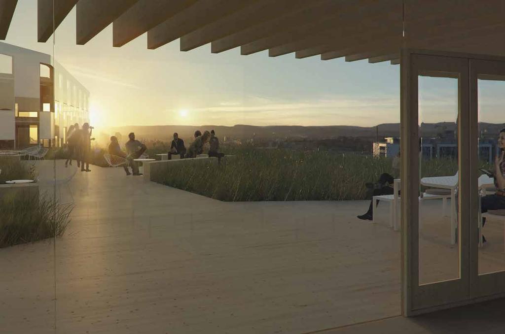 TAKTERASSE: Sørvestvendt takterrasse med fantastisk utsikt og solforhold.