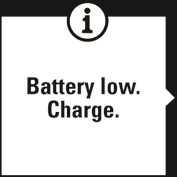 VARSEL OM LAVT BATTERINIVÅ Lavt batteri. Lad opp. Batteriets ladenivå er lavt. M400 bør lades opp. Lad før trening.