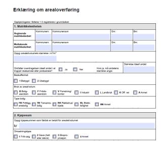 Vilkår for arealoverføring (6) 4. Matrikkelføring, inkl.