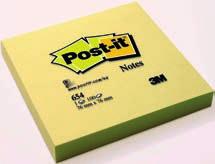 - 80 ark POST-IT NOTATBLOKK GUL 663196 654 76x76mm 654, kr.