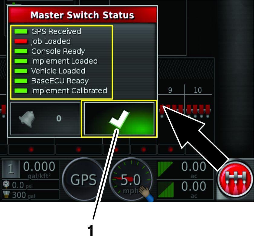 Når hovedbryterikonet er rødt, trykk på ikonet for å vise hovedbryterens status, som viser antall aktive alarmer (Figur 17). 1. Trykk på oppsettsikonet på hovedskjermen (Figur 18). Figur 18 g204035 1.