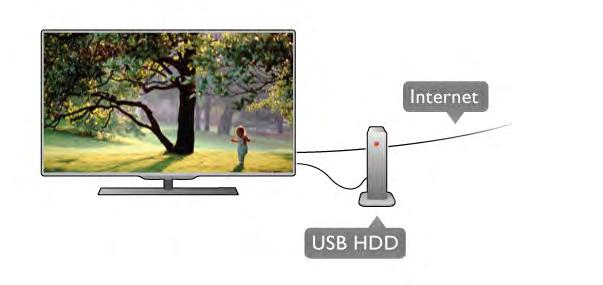 Alternativt kan du bruke en SCART-kabel hvis enheten ikke har HDMI-tilkobling. USB-harddisk Dette trenger du Hvis du kobler til en USB-harddisk, kan du sette en sending på pause eller opptak.