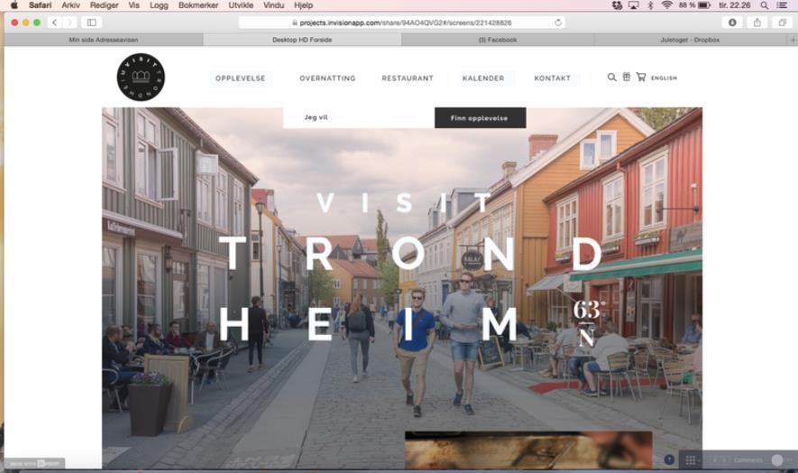 Nettside for besøkende av byen Fokus på nettbutikk pakketering