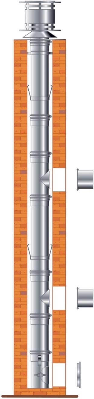 Reparasjons - system for ombygging av røykløp i tegl.