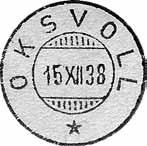 Stempel nr. 1 Type: SL Utsendt 27.03.1909 OKSVOLD Innsendt 12.05.1924 Stempel nr. 6 Type: IIA Utsendt 29.11.
