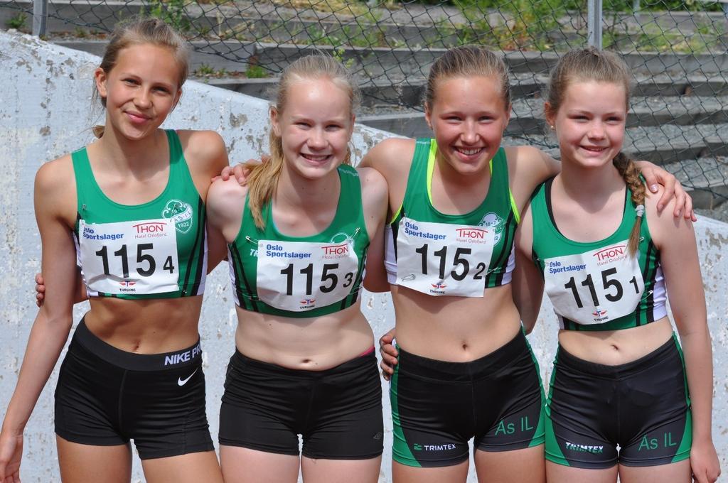 Kristine Rogstad Det ble satt mer enn 30 klubbrekorder i 2016. En av dem kom i stafett 4 x 60m for jenter 13 år.