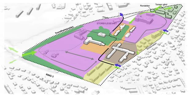 Aker Planprogram for Aker er fastsatt og konsekvensutredninger pågår. Oppsummert skal følgende planalternativer illustreres og utredes i reguleringsplanarbeidet: 1.