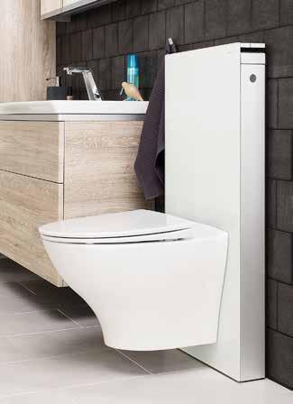 PORSGRUND Klosetter 11 STILIG OG MODERNE LØSNING Et vegghengt toalett kombinerer stil og funksjonalitet.